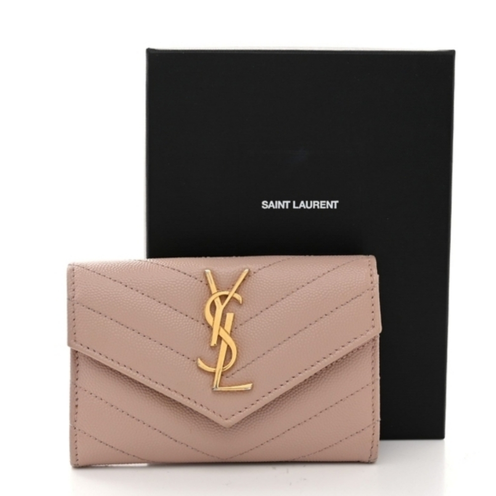 Saint Laurent Cassandre PINK Envelope Wallet YSL AUTHENTIC - Picture 2 of 13